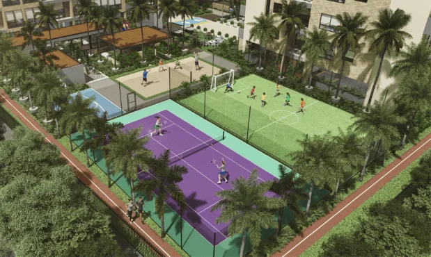 Canchas deportivas de Element vistas desde arriba